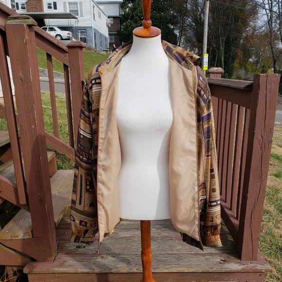 SOLD Vintage Brown Silk Jacket - Picture 7 of 8